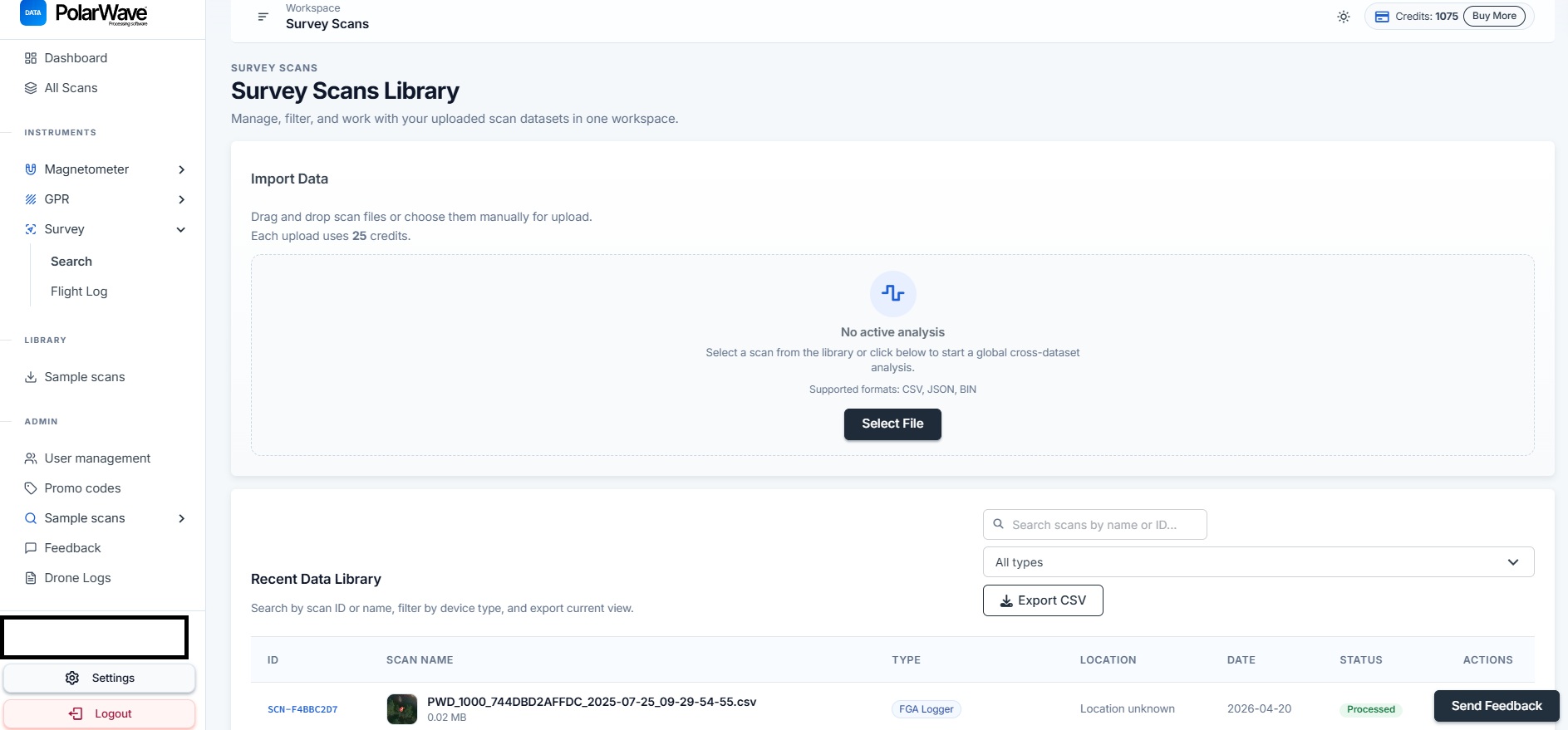 Zone de téléversement Sélectionner un fichier